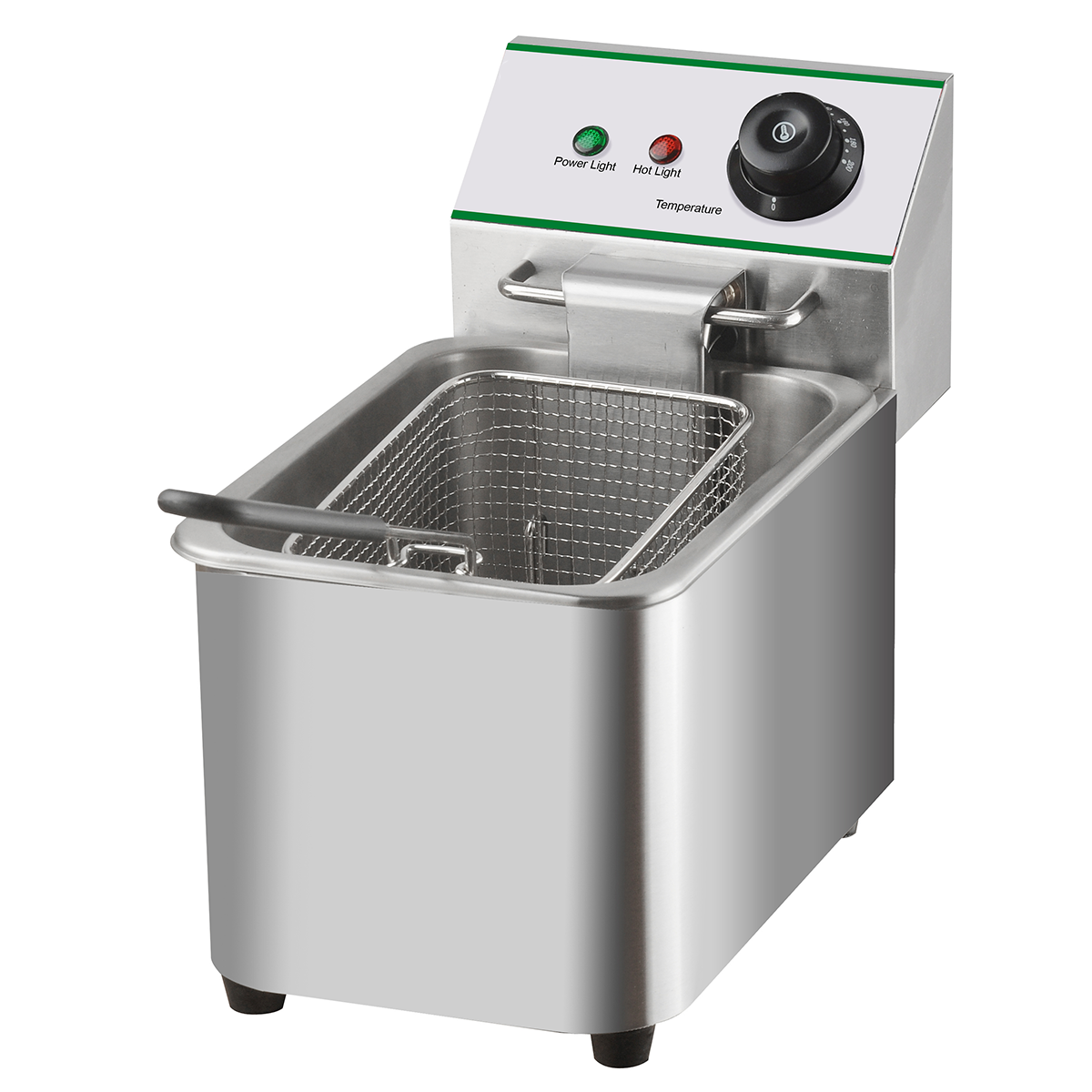 Elektro-Fritteuse- 1 Becken (4-2 Liter)- Tischgert (B 210 mm x T 375 mm x H 310 mm)- 2 kW- einphasig