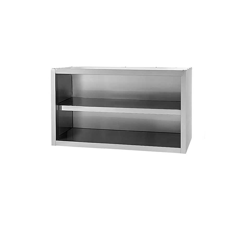 Offener Wandhngeschrank- Edelstahl- 1 Zwischenboden- B 1200 mm x T 400 mm x H 660 mm