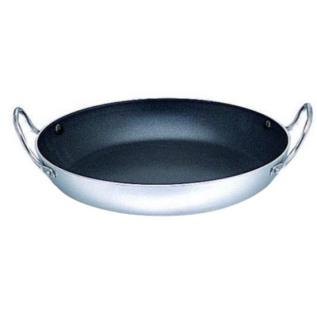 Paella Pfanne  Aluminium  Antihaftbeschichtung  Edelstahlgriffe  Durchmesser 24 cm- Hhe 4-5 cm