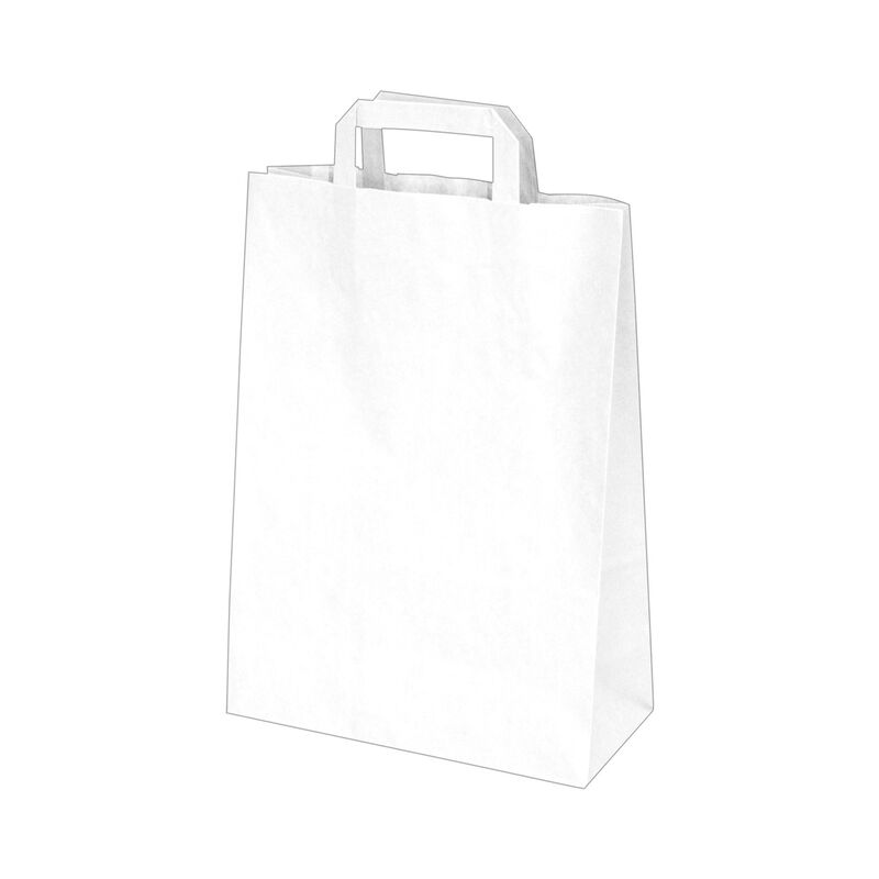 Papiertragetaschen 32 x 26 x 14 cm mit EAN-Code weiss- 250 Stk-