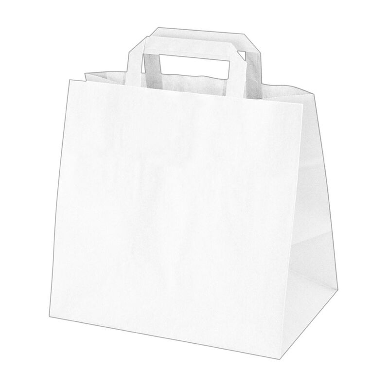 Papiertragetaschen 33 x 32 x 21 cm mit EAN-Code weiss- 50 Stk-