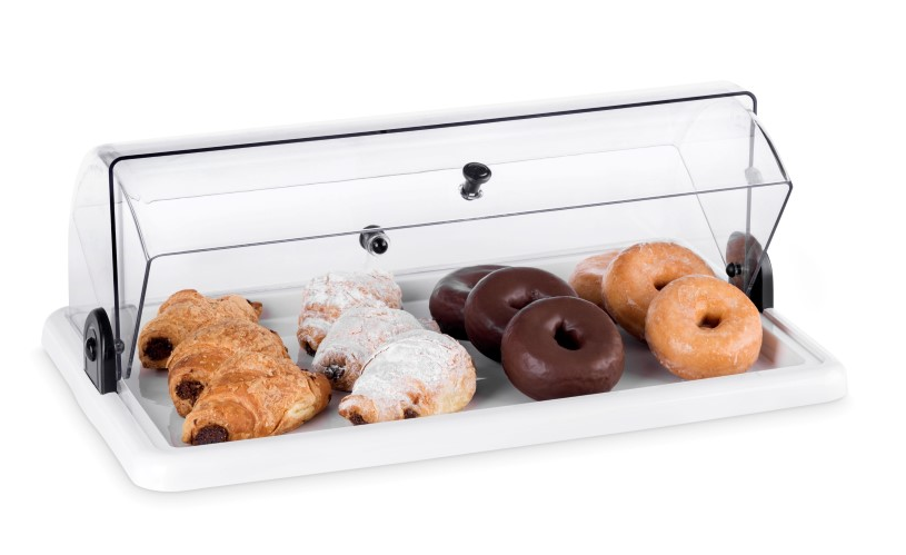 Tischvitrine  neutral  Croissants  Breite 505 mm